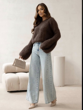 Sweter moherowy Kid Moher dzwonek czekoladowy