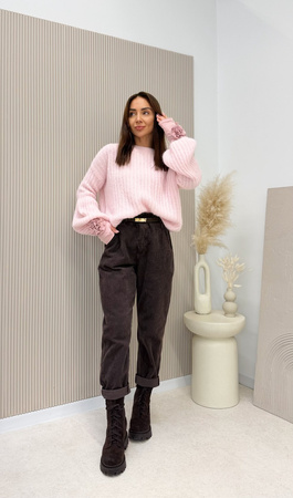 Sweter moherowy Kid Moher dzwonek jasny róż