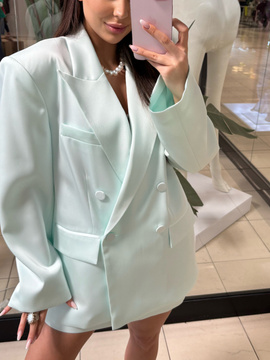 EMO Damski komlet ze spódniczką i żakietem - Mięta