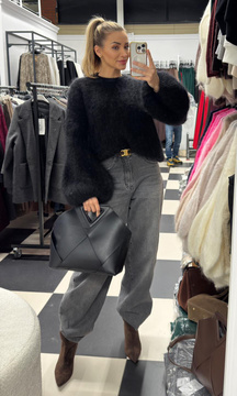 Sweter moherowy Kid Moher dzwonek czarny