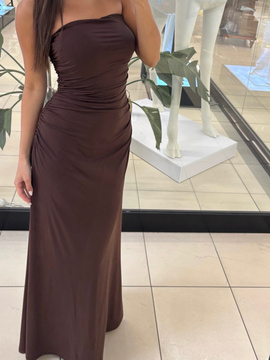 Sukienka Tuba long - Czekolada