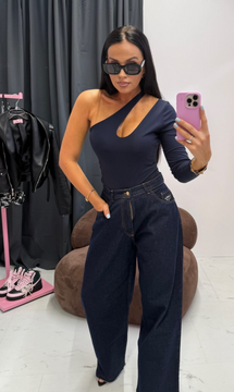 Body łezka La Milla na jedno ramię czekolada