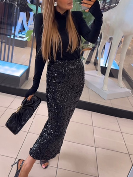 Cekinowa spódnica maxi