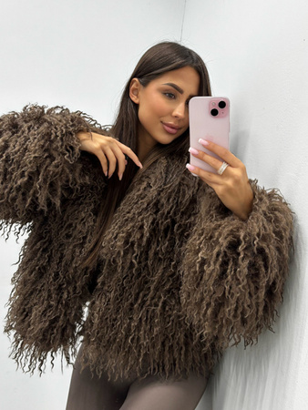 Futro eko Lama - Brąz