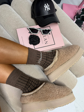 Wełniane skarpetki La Milla brązowe