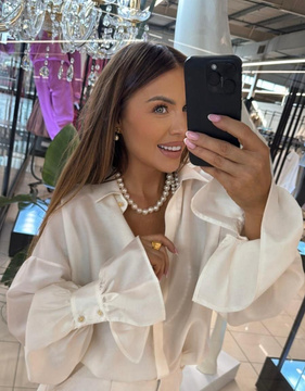 KOSZULA SATYNOWA EMO ECRU