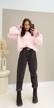 Sweter moherowy Kid Moher dzwonek jasny róż