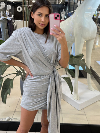 Sukienka Midnight Chic z drapowaniem - Szary