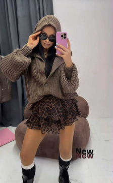 SWETER Z KAPTUREM LAMILLA CZEKOLADA