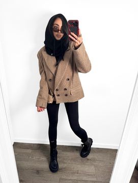 Marynarka średnia guziki baranek La Milla cappuccino