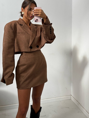 Spódniczka zamszowa - Mleczna Czekolada