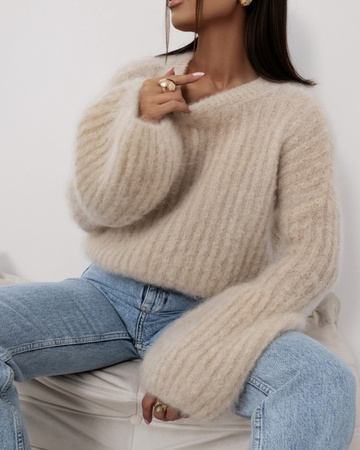 Sweter moherowy Kid Moher dzwonek beż