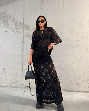 Koronkowa spódnica La Milla maxi czarna