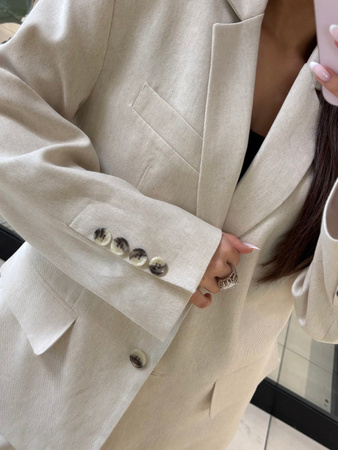 Komplet garniturowy lniany -Beż