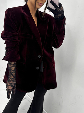 Marynarka welurowa - Wino