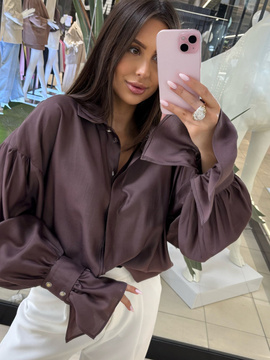 Koszula TENCEL - Czekolada