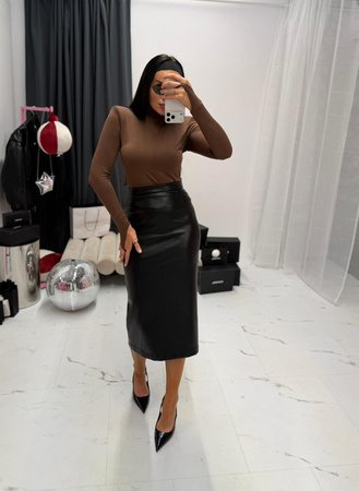 SPÓDNICA MAXI EKO SKÓRA CZARNA LAMILLA