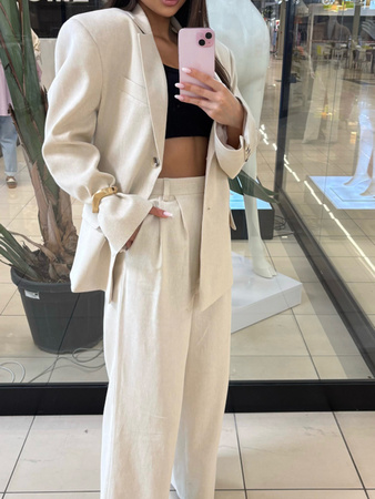 Komplet garniturowy lniany -Beż