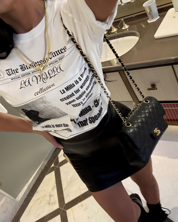 T-shirt La Milla biały gazeta 