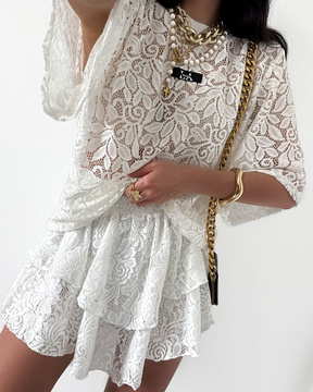 Spódnico spodenki koronkowe La Milla białe