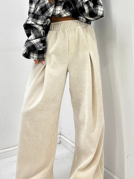 Spodnie sztruksowe - Jasny Beż