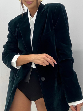 Marynarka welurowa - Butelkowa zieleń