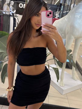 Komplet top i spódniczka - Czarny