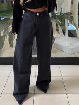 Jeansy oversize - Grafit