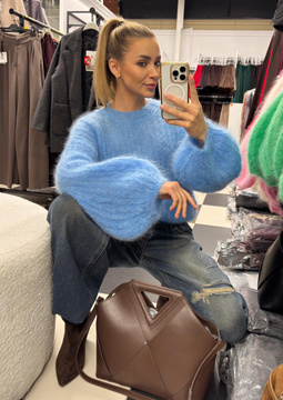 Sweter moherowy Kid Moher dzwonek niebieski