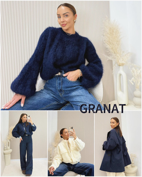 Sweter moherowy Kid Moher dzwonek granat