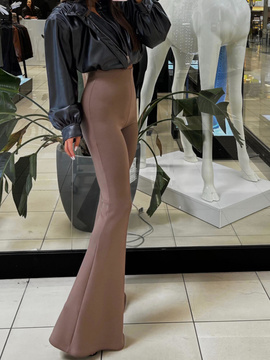 Spodnie/Leginsy Dzwony Szerokie Long - Beż