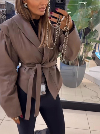 Kurtka skórzana - Taupe