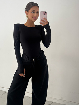 Damskie body z poduszkami - Czarny