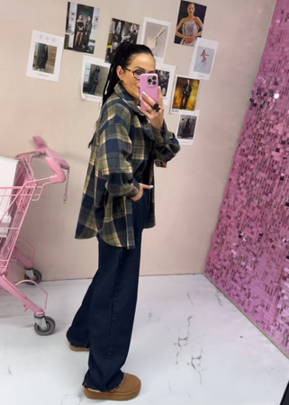 Flanelowa koszula La Milla khaki