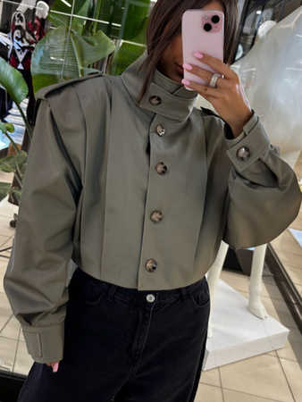 Krótki trencz - Khaki