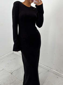 Sukienka bawełniana long - Czarny