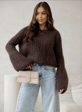 Sweter moherowy Kid Moher dzwonek czekoladowy