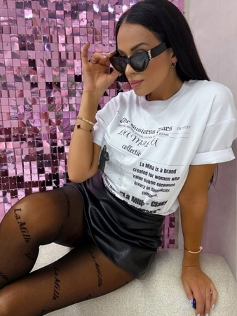 T-shirt La Milla biały gazeta 