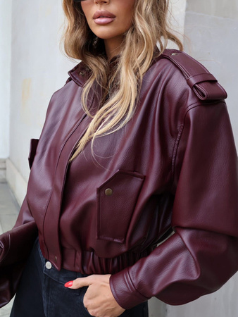 Kurtka z ekoskóry - Bordo