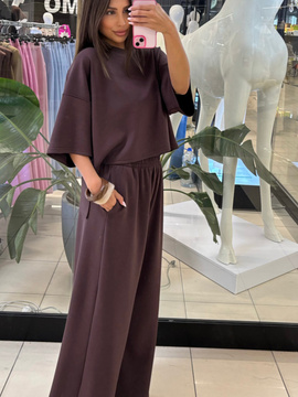 Bluzka oversize Short - Czekolada