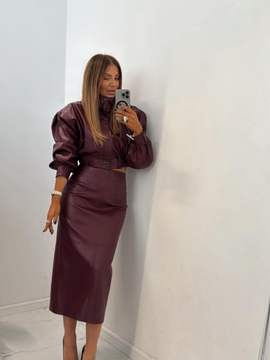 Długa spódnica z eko skóry