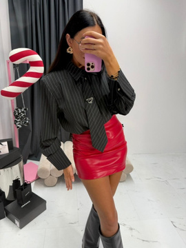 Spódniczka mini z ekoskóry czerwona La Milla