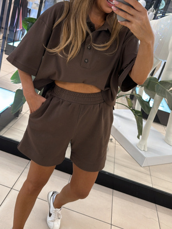 Polo T-Shirt short - Mleczna Czekolada