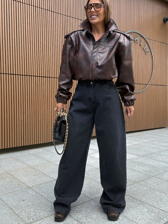 Jeansy oversize - Czarny