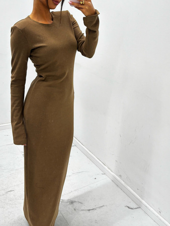 Sukienka bawełniana long - Khaki