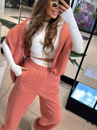 Komplet dresowy Basic z kapturem - Mandarynka 38