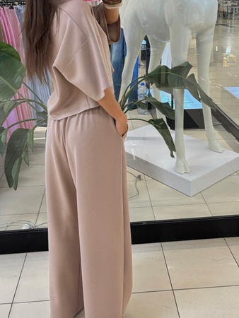 Spodnie oversize z kieszeniami - Cappuccino 