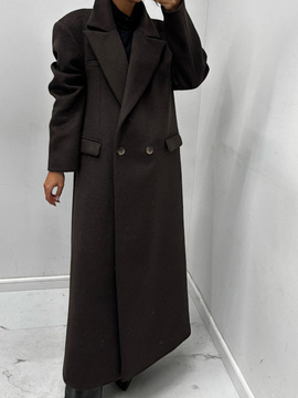 Płaszcz wełniany - Czekolada