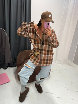 Flanelowa koszula La Milla karmelowa