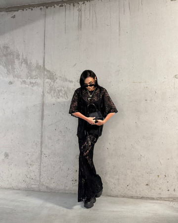 Koronkowa spódnica La Milla maxi czarna 